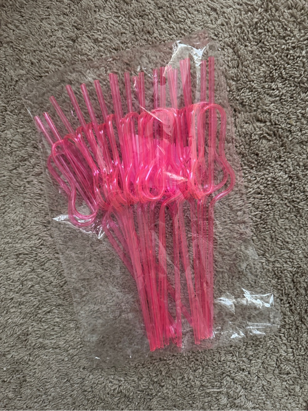 New Pink Bach Straws - 18 count
